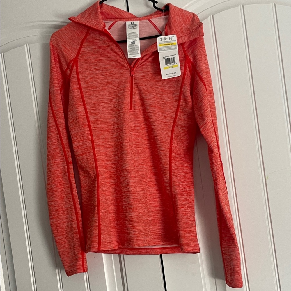 Under Armour Heathered orange Quarter-Zip Top